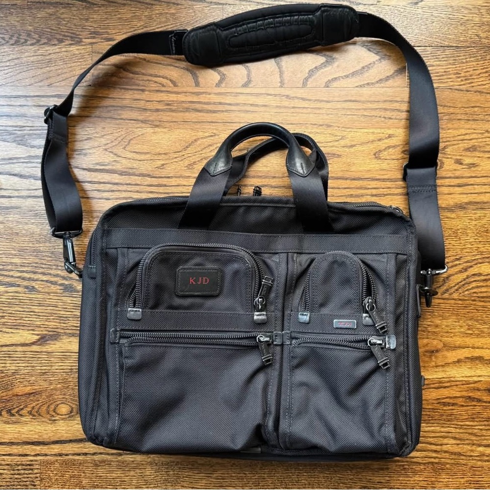 Tumi Black Briefcase with Shoulder Strap